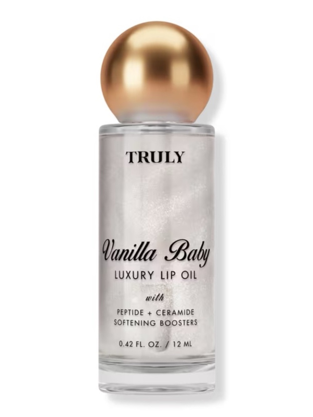 Truly Vanilla Baby Luxury Lip Oil with Peptide + Ceremide Softening Boosters